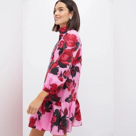 Tuckernuck Cerise Blossom Jacquard Palmerston Dress Size Small NWT - Picture 3 of 8